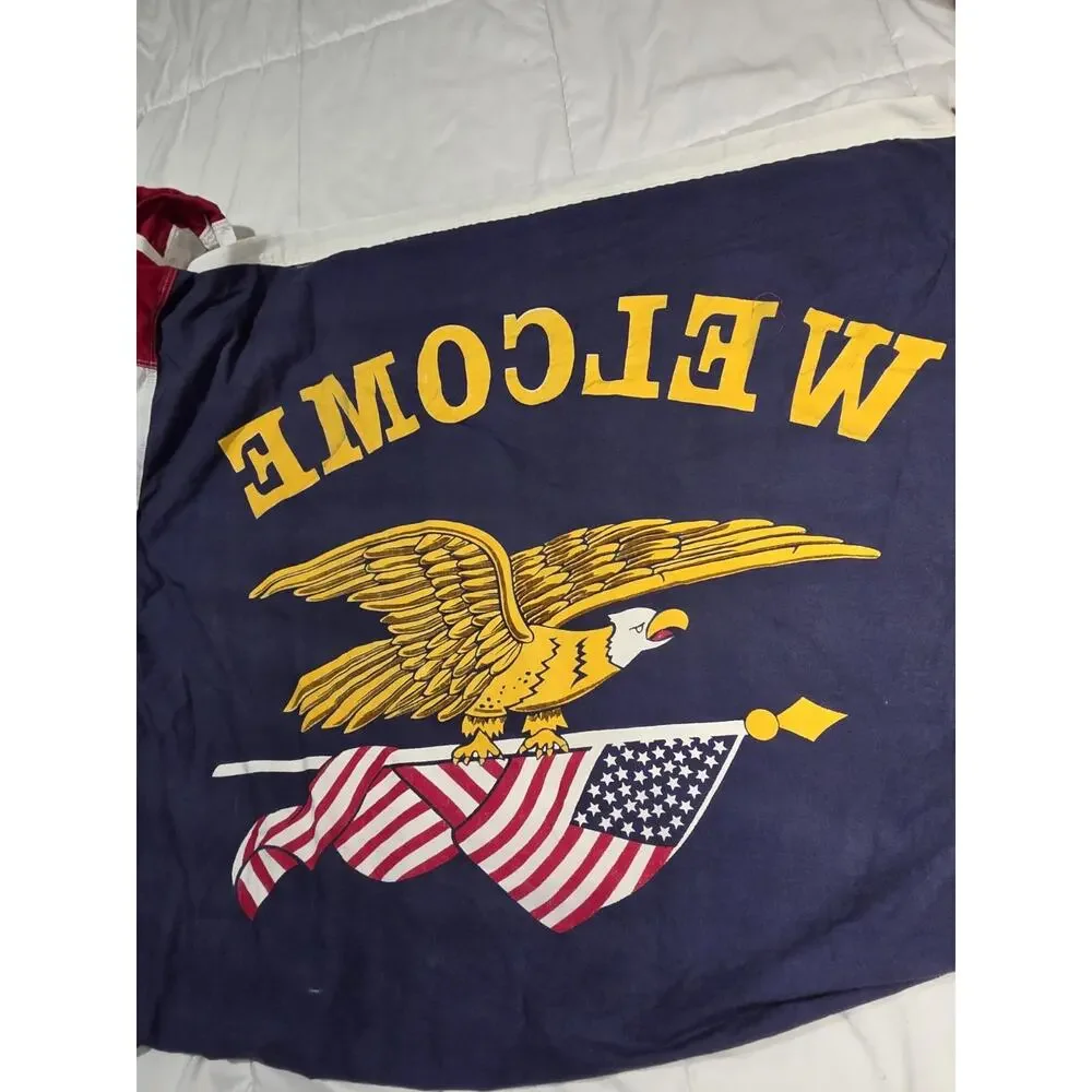 Everwear Pleated Fan Patriotic American Eagle Flag/Banner Decoration USA 100'